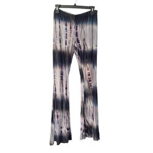 Maru Tie Dye Stretchy Festival Flare Pants size large Blue Gray